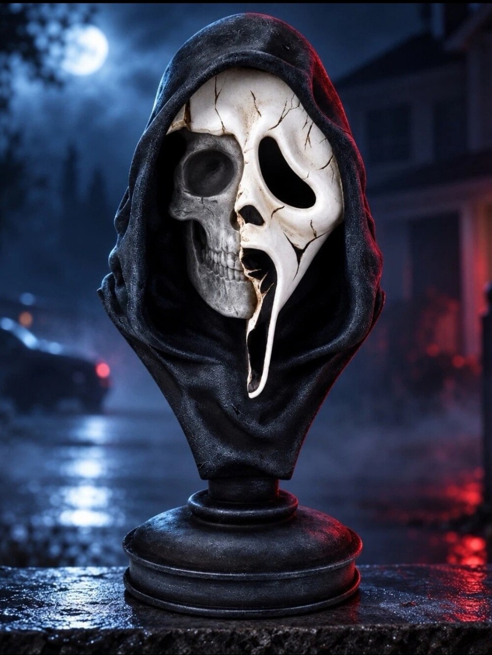 2026 Spirit Halloween Ghostface Skull Scream Bust Statue NEW